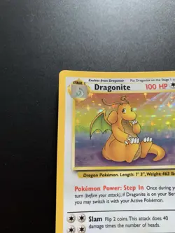 Pokemon TCG Dragonite Fossil Holo Unlimited Rare Card 4/62 Vintage WOTC - Image 3