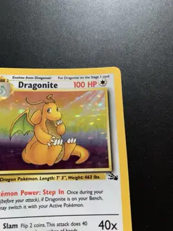 Pokemon TCG Dragonite Fossil Holo Unlimited Rare Card 4/62 Vintage WOTC - Image 4