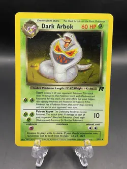 Pokemon Dark Arbok Holo Rare TCG Card 2/82 LP Vintage - Image 1