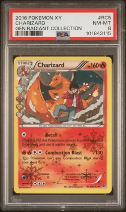 CHARIZARD POKEMON RC5/RC32 2016 GEN RADIANT HOLO ENGLISCH PSA 8 - Image 1