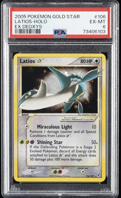 2005 POKEMON EX DEOXYS GOLD STAR #106 LATIOS-HOLO PSA 6 - Image 1