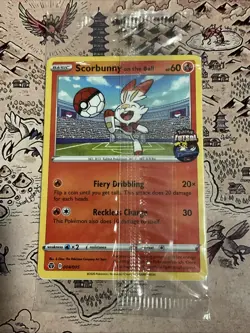 Scorbunny On The Ball 🔥 FA Pokemon Futsal Stamped Promo 004/005 Sealed Rare - Image 1