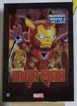 Pikachu Cosplay Heroes & Villains Flash Edition E2 Iron Man Peru Fan Art Card - Image 1
