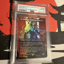 MTG FINAL FANTASY SEPHIROTH CHARACTER BORDERLESS FOIL #0382 PSA 10! - Image 1