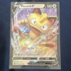 Pokemon Meowth V Promo Holo Card S-P Sword & Shield 028/S-P 180 HP - Image 1