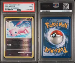 2007 Pokemon Secret Wonders Mew Reverse Holo Rare 15/132 POP 34 - PSA 9 MINT - Image 2