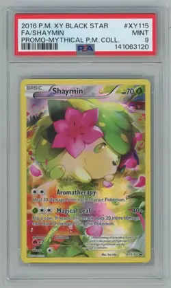 2016 Pokemon XY Black Star Promo Mythical Collection Shaymin FA #XY115 PSA 9 - Image 1