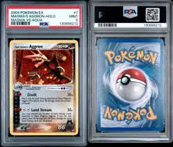 2004 POKEMON EX TEAM MAGMA VS TEAM AQUA #7 MAGMA'S AGGRON-HOLO PSA 9 MINT - Image 3