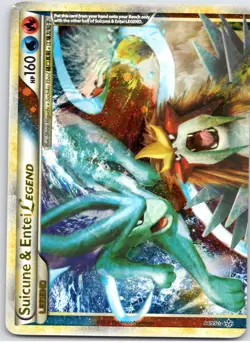 POKEMON TCG SUICUNE & ENTEI LEGEND 94/95 UL LEGEND HGSS UNLEASHED POKEMON CREASE - Image 1