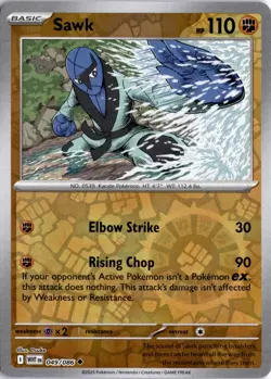 Sawk Reverse Holo SV: White Flare 049/086 Pokemon Card TCG - Image 1