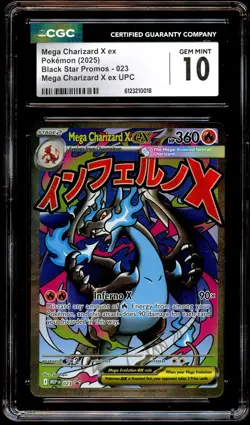 CGC 10 GEM MINT Mega Charizard X Ex MEP 023 Black Star MEP023 Pokemon Card 018 - Image 1