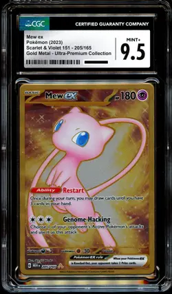 CGC 9.5 MINT+ Mew Ex 205/165 Gold METAL 151 UPC PROMO Pokemon Card - Image 2