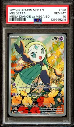 PSA 10 GEM MINT Meloetta 026 MEP Black Star PROMO MEP026 Pokemon Card 219 - Image 2