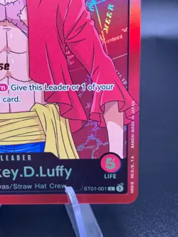 ST01-001 Monkey D Luffy Super Pre Release Leader One Piece TCG English Card VLP - Image 4