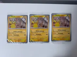 3 x Pikachu At The Museum Jumbo Promo Pokemon Card - Image 1