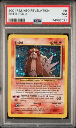 2001 POKEMON NEO REVELATION 6/64 ENTEI -HOLO PSA 7 (NM) Near Mint - Image 1