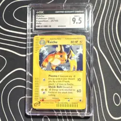 Pokemon Raichu Expedition Base Set Holo Rare CGC 9.5 2002 25/165 Card - Image 2