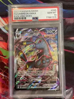 PSA 10 - 2021 POKEMON SWSH - FA/UMBREON VMAX 095/203-Evolving Skies Holo. - Image 1