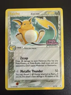 Pokemon 2006 Raichu Delta Specie Ex Holon Phantoms Holo Reverse 15/110 English - Image 1