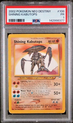 PSA 1 Shining Kabutops + Steelix Neo Destiny Holo Foil Pokemon Secret Rare - Image 1
