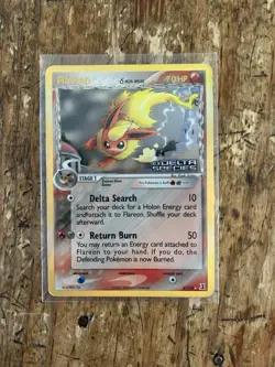 2005 Pokemon Flareon EX Delta Species #5/113 Holo Rare Reverse Stamped - Image 3