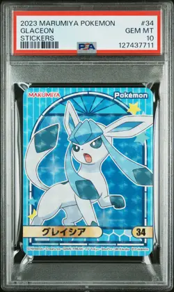 2023 MARUMIYA POKEMON STICKERS #34 GLACEON PSA 10 - Image 1