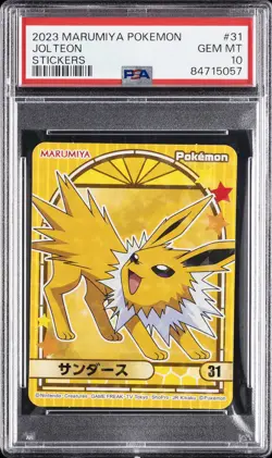 2023 MARUMIYA POKEMON STICKERS #31 JOLTEON PSA 10 - Image 1