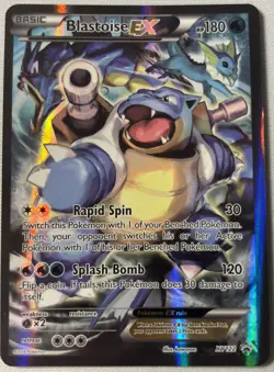 Pokemon TCG Card - Blastoise EX XY122 Black Star Promo Full Art XY Holo Rare MP - Image 1