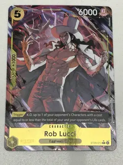 Bandai One Piece CCG Rob Lucci ST29-013 Character Counter Trigger 6000 Power - Image 1