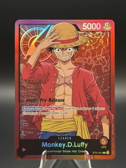 Monkey. D.Luffy 001 Super Pre-Release Starter Straw Hat Crew ST-01 PRE ONE PIECE - Image 1