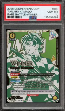 Union Arena Tanjiro Kamado Rare Battle Winner #008 PSA 10 Gem Mint - Image 1