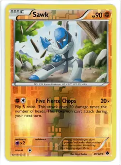 Sawk Reverse Holo 59/98 Emerging Powers Pokemon Card - Image 1