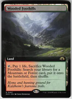 MTG Wooded Foothills (Extended Art) Normal NM Modern Horizons 3 Magic 467 - Image 1