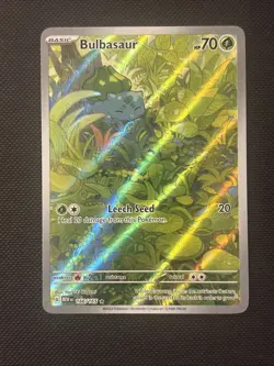 Pokemon TCG Bulbasaur Illustration Rare Holo Card 166/165 Scarlet and Violet 151 - Image 1