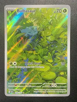 Pokemon TCG Bulbasaur 166/165 Illustration Rare Scarlet & Violet 151 Holo 2023 - Image 1
