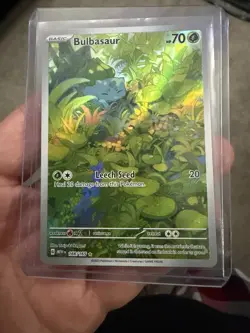 Pokemon TCG Bulbasaur Illustration Rare Holo Card 166/165 Scarlet and Violet 151 - Image 1