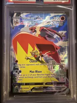 2022 POKEMON SWORD & SHIELD SILVER TEMPEST #TG15 FULL ART/BLAZIKEN VMAX PSA 10 - Image 2