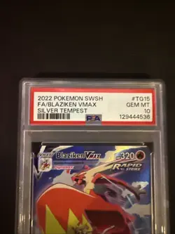 2022 POKEMON SWORD & SHIELD SILVER TEMPEST #TG15 FULL ART/BLAZIKEN VMAX PSA 10 - Image 3