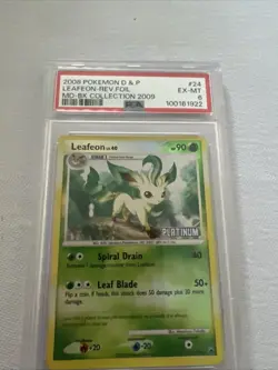Leafeon 24/100 Reverse Holo Platinum Stamp Majestic Dawn Pokemon 2008 PSA 6 - Image 1