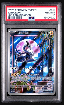 2023 Pokemon SVP EN-SV Black Star Promo Miraidon 13 Scarlet & Violet ETB PSA 10 - Image 1