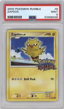 PSA 9 Zapdos 2009 Rumble Stamped Promo Pokemon Card #8 Mint - Image 1