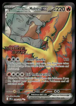 Pokemon Cards Team Rocket's Moltres ex 208/182 Destined Rivals Ultra Rare NM - Image 1