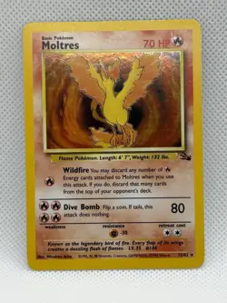 Moltres 12/62 Fossil Holo NM Pokemon TCG Wizards WOTC - Image 1