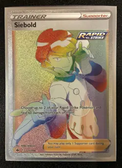 Siebold 221/198 Rainbow Full Art Trainer Secret Rare Chilling Reign Pokemon TCG - Image 1
