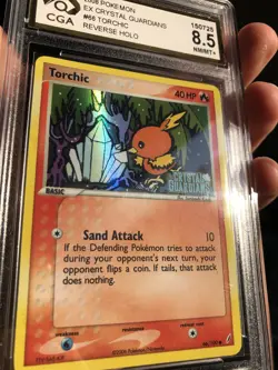 TORCHIC #66 REV HOLO CGA 8.5 POKEMON EX CRYSTAL GUARDIANS 2006 - Image 2