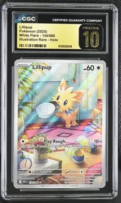 Pokemon Lillipup 154/086 Illustration Rare White Flare - CGC 10 PRISTINE - Image 1