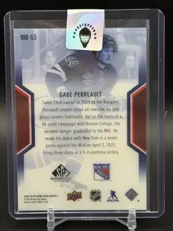 2025-26 UD SP Game Used /299 NHL Masters Gabe Perreault New York Rangers - Image 2
