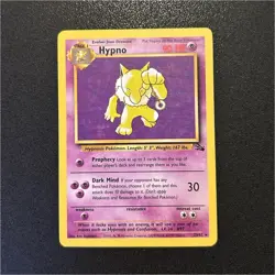 Pokemon Hypno 23/62 Fossil Rare LP 1999 non holo Wizards of the Coast Card - Image 1