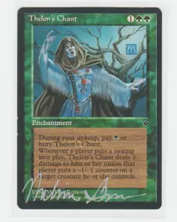 Magic the Gathering ~ Thelon's Chant ~ LP ~ Fallen Empires ~ Signed by Artist - Image 1