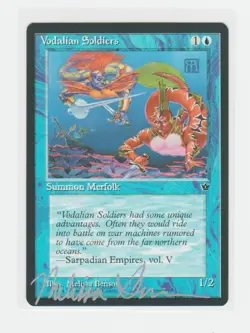 Magic the Gathering ~ Vodalian Soldiers ~ M/NM Fallen Empires Signed by Artist 3 - Image 1